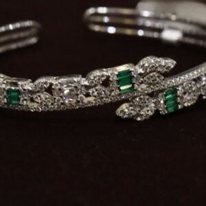 92.5 Silver Stone Ladies Kada (HUID Hallmarked) – 13.10g