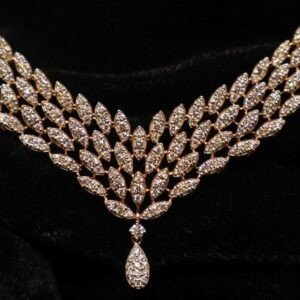 18KT Diamond Double Hook Pendant (1.00 Ct) – Elegant Designer Piece