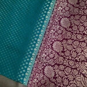 Banarasi Silk Saree – Blue with Magenta Combination (7 Colors Available)