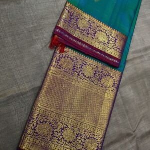 Kanchivaram Silk Saree – Peacock Green (Premium Wedding Collection)