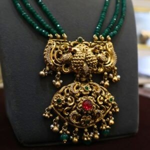 92.5 Silver Beads Hara with Antique Jhumka Set (Combo Jewellery Set)