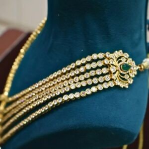 92.5 Silver Stone Hara with Matching Stone Earrings (Combo Jewellery Set)