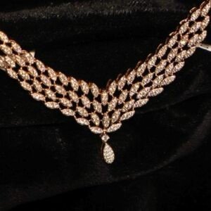 18KT Diamond Double Hook Pendant (1.00 Ct) – Elegant Designer Piece