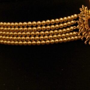 22KT Gold Pearl Choker Necklace (HUID Hallmarked) – Lightweight Elegant Collection (3.14g Gold)