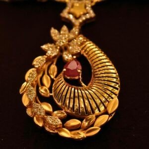 22KT Gold Pearl Work Necklace (HUID Hallmarked) – Elegant Traditional Collection (13.31g Gold)