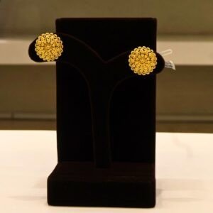 22KT Gold Kolkata Pattern Earrings (HUID Hallmarked) – Elegant Traditional Collection (7.82g)