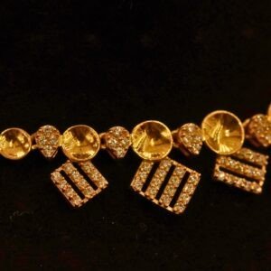 22KT Gold Stone Necklace with Casting Work (HUID Hallmarked) – Elegant Traditional Collection (16.16g)