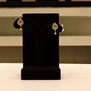 22KT Gold Stone Casting Earrings (HUID Hallmarked) – Elegant Lightweight Collection (4.66g)