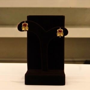 22KT Gold Antique Mango Shape Lakshmi Earrings (HUID Hallmarked) – Traditional Temple Collection (4.99g)