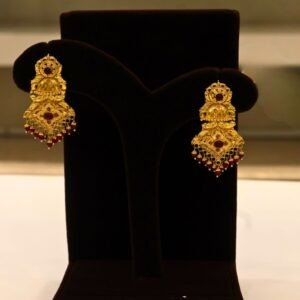 22KT Gold Bombay Pattern Earrings (HUID Hallmarked) – Premium Traditional Collection (13.50g)