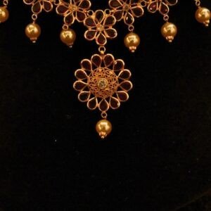 22KT Gold Lightweight Stone Necklace (HUID Hallmarked) – Daily Wear Elegant Collection (5.92g)