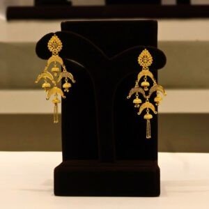 22KT Gold Kolkata Design Earrings (HUID Hallmarked) – Premium Traditional Collection (15.82g)