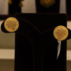 22KT Gold Kolkata Pattern Earrings (HUID Hallmarked) – Elegant Traditional Collection (8.52g)