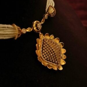 22KT Gold Pearl Work Necklace (HUID Hallmarked) – Elegant Traditional Collection (11.23g Gold)