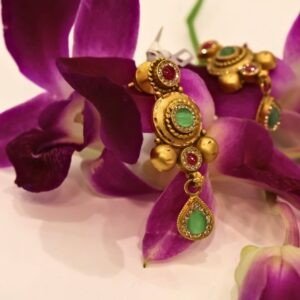 22KT Gold Vintage Design Earrings (HUID Hallmarked) – Elegant Traditional Collection (9.03g)