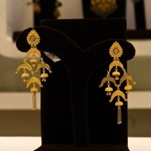 22KT Gold Kolkata Design Earrings (HUID Hallmarked) – Premium Traditional Collection (15.82g)