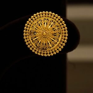 22KT Gold Kolkata Pattern Earrings (HUID Hallmarked) – Elegant Traditional Collection (8.99g)