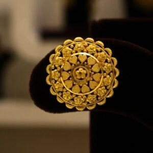 22KT Gold Kolkata Pattern Earrings (HUID Hallmarked) – Elegant Traditional Collection (7.82g)