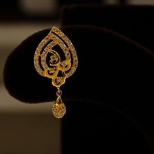 22KT Gold Stone Casting Earrings (HUID Hallmarked) – Elegant Lightweight Collection (4.66g)