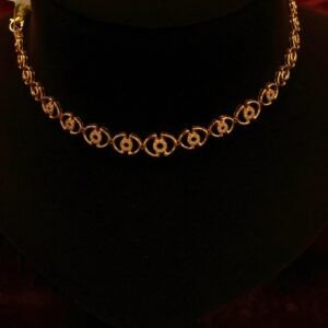 22KT Gold Stone Necklace with Casting Work (HUID Hallmarked) – Elegant Lightweight Collection (9.70g)
