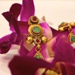 22KT Gold Vintage Design Earrings (HUID Hallmarked) – Elegant Traditional Collection (9.03g)