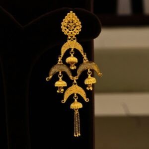 22KT Gold Kolkata Design Earrings (HUID Hallmarked) – Premium Traditional Collection (15.82g)