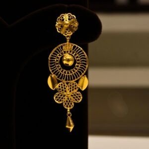 22KT Gold Kolkata Design Earrings (HUID 22KT Gold Kolkata Design Earrings (HUID Hallmarked) – Elegant Traditional Collection (9.68g)Hallmarked) – Elegant Traditional Collection (9.68g)