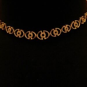 22KT Gold Stone Necklace with Casting Work (HUID Hallmarked) – Elegant Lightweight Collection (9.70g)