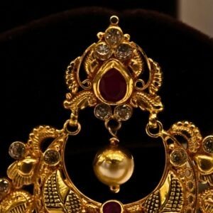 22KT Gold Multi-Stone Earrings (HUID Hallmarked) – Premium Traditional Collection (16.87g)