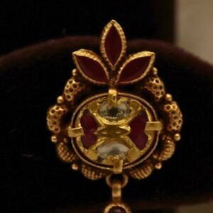 22KT Gold Antique Kundan Work Earrings (HUID Hallmarked) – Elegant Traditional Collection (12.76g)