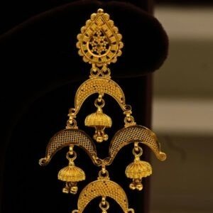22KT Gold Kolkata Design Earrings (HUID Hallmarked) – Premium Traditional Collection (15.82g)