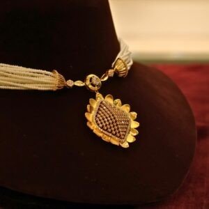 22KT Gold Pearl Work Necklace (HUID Hallmarked) – Elegant Traditional Collection (11.23g Gold)