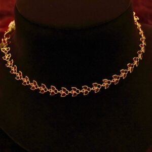 22KT Gold Lightweight Stone Necklace (HUID Hallmarked) – Elegant Daily Wear Collection (6.36g)