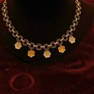 22KT Gold Casting Work Necklace (HUID Hallmarked) – Elegant Traditional Collection (17.12g)