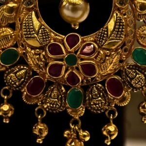 22KT Gold Multi-Stone Earrings (HUID Hallmarked) – Premium Traditional Collection (16.87g)