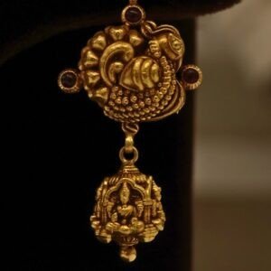 22KT Gold Antique Kundan Work Earrings (HUID Hallmarked) – Elegant Traditional Collection (12.76g)