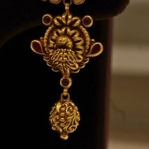 22KT Gold Antique Kundan Work Earrings (HUID Hallmarked) – Elegant Traditional Collection (12.05g)