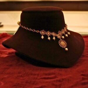 22KT Gold Lightweight Stone Necklace (HUID Hallmarked) – Daily Wear Elegant Collection (5.92g)
