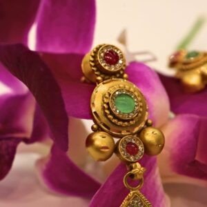 22KT Gold Vintage Design Earrings (HUID Hallmarked) – Elegant Traditional Collection (9.03g)