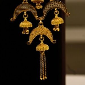 22KT Gold Kolkata Design Earrings (HUID Hallmarked) – Premium Traditional Collection (15.82g)
