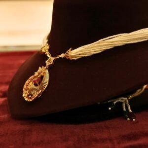 22KT Gold Pearl Work Necklace (HUID Hallmarked) – Elegant Traditional Collection (13.31g Gold)