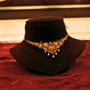 22KT Gold Antique Peacock Necklace (HUID Hallmarked) – Elegant Traditional Collection (8.48g)