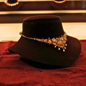 22KT Gold Antique Peacock Necklace (HUID Hallmarked) – Elegant Traditional Collection (8.48g)